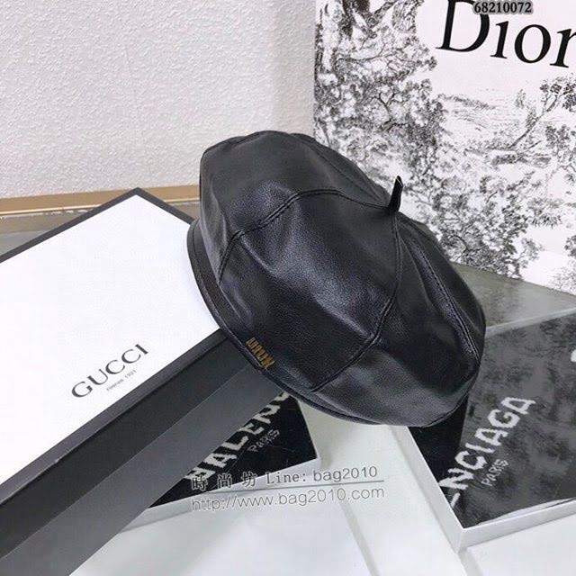 Dior女士帽子 迪奧新品羊皮貝雷帽  mm1407